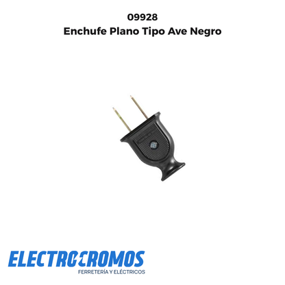 Enchufe Plano Tipo Ave Negro