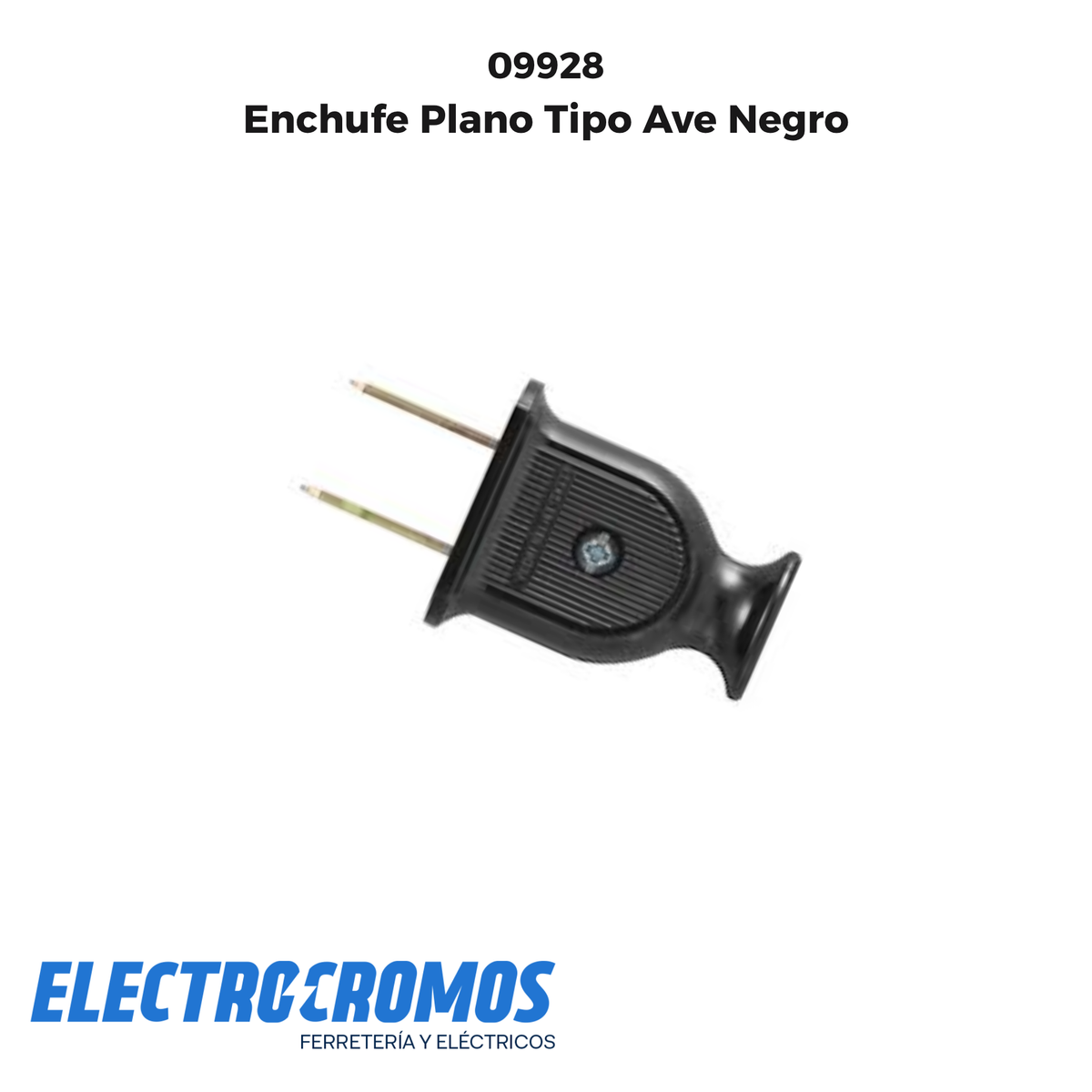 Enchufe Plano Tipo Ave Negro