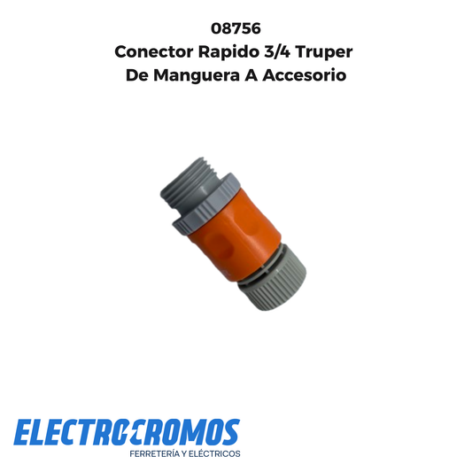 Conector Rapido 3/4 Truper De Manguera A Accesorio