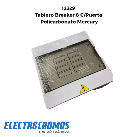 Tablero Breaker 8 C/Puerta Policarbonato Mercury