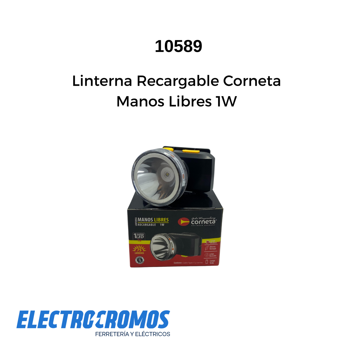 Linterna Recargable Corneta Manos Libres 1W