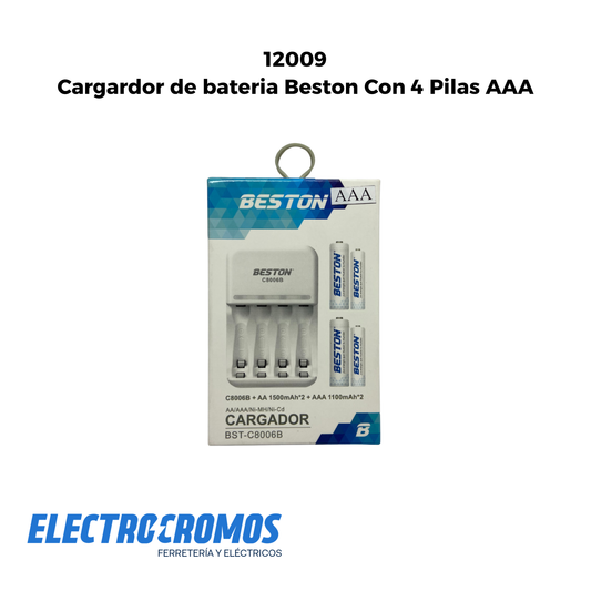 Cargardor de bateria Beston Con 4 Pilas AAA
