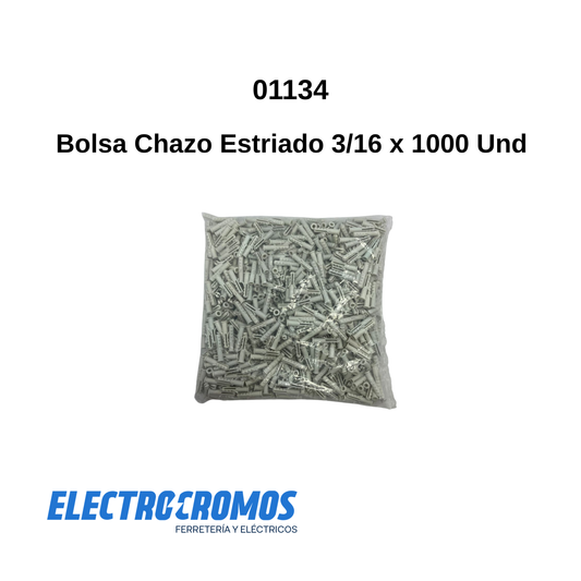 Bolsa Chazo Estriado 3/16 x 1000