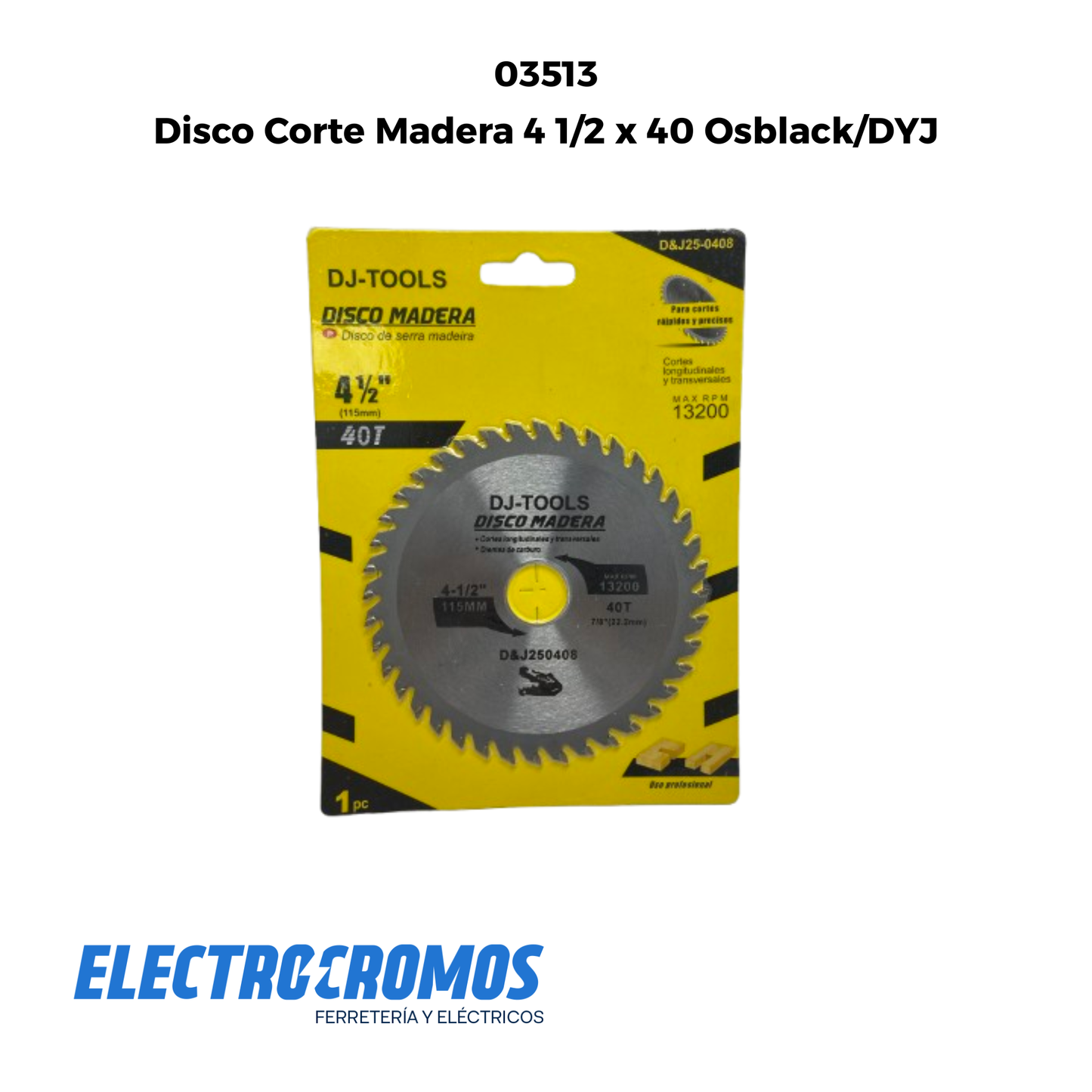 Disco Corte Madera 4 1/2 x 40 Osblack/DYJ