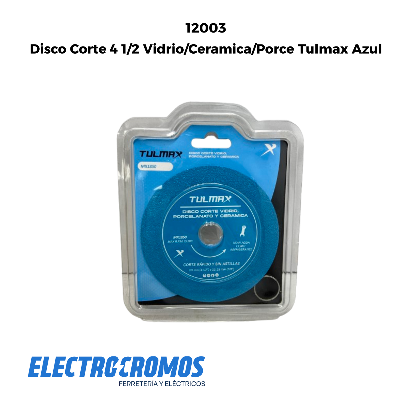Disco Corte 4 1/2 Vidrio/Ceramica/Porce Tulmax Azul