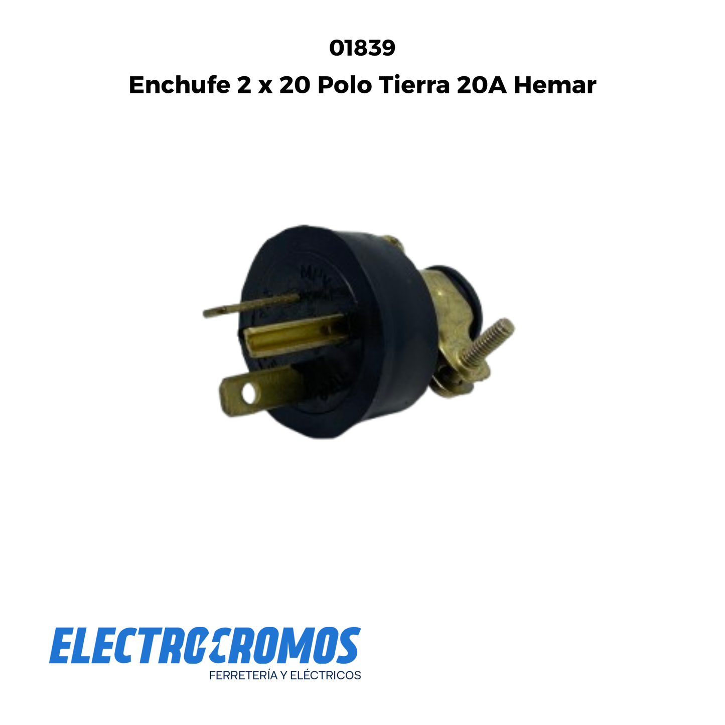Enchufe 2 x 20 Polo Tierra 20A Hemar