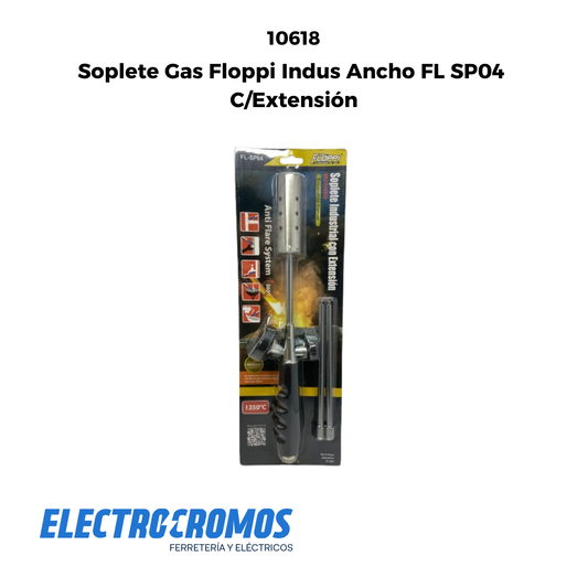 Soplete Gas Floppi Indus Ancho FL SP04 C/Extensión