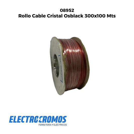 Rollo Cable Cristal Osblack 300x100 Mts