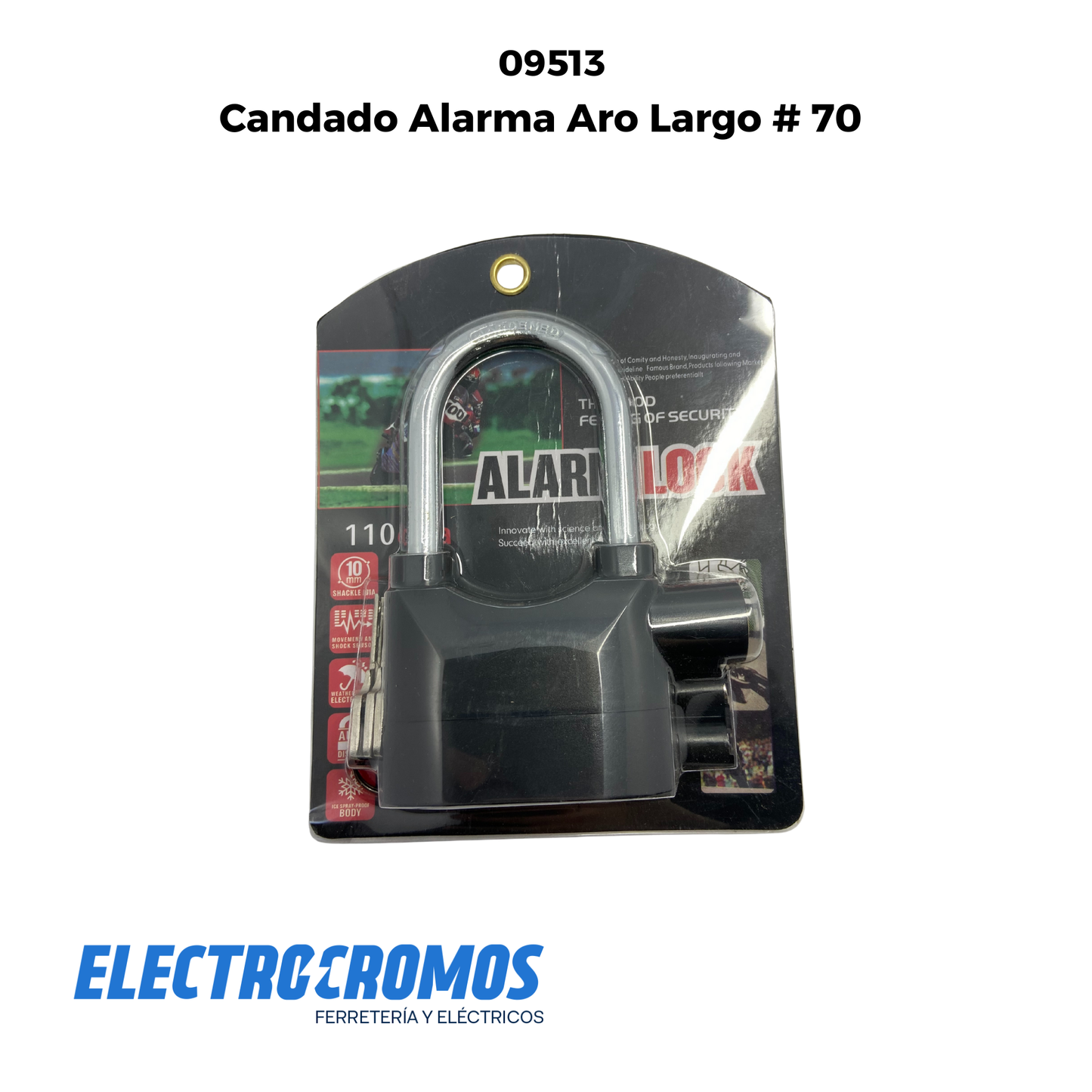 Candado Alarma Aro Largo # 70
