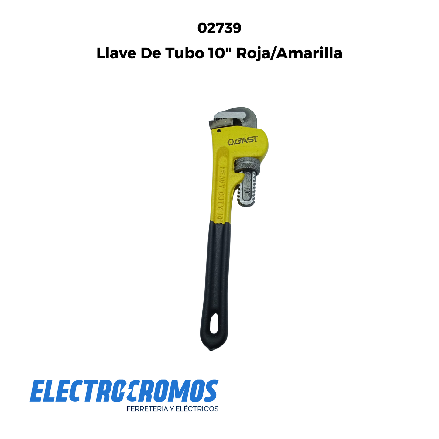 Llave De Tubo 10" Roja/Amarilla