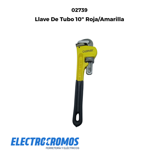 Llave De Tubo 10" Roja/Amarilla