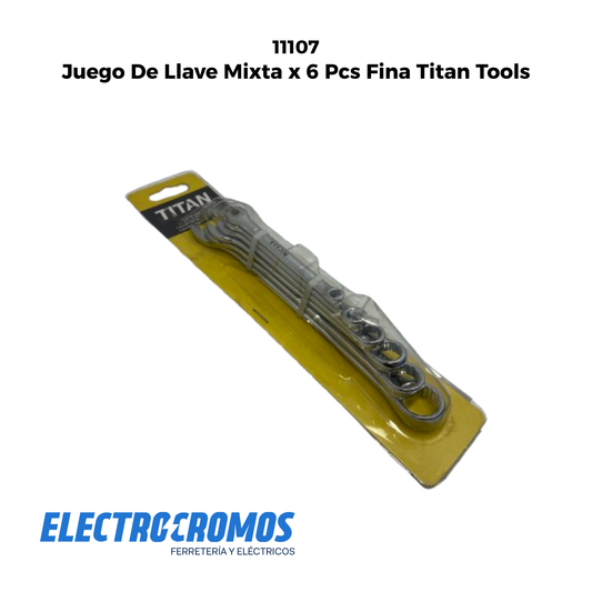 Juego De Llave Mixta x 6 Pcs Fina Titan Tools