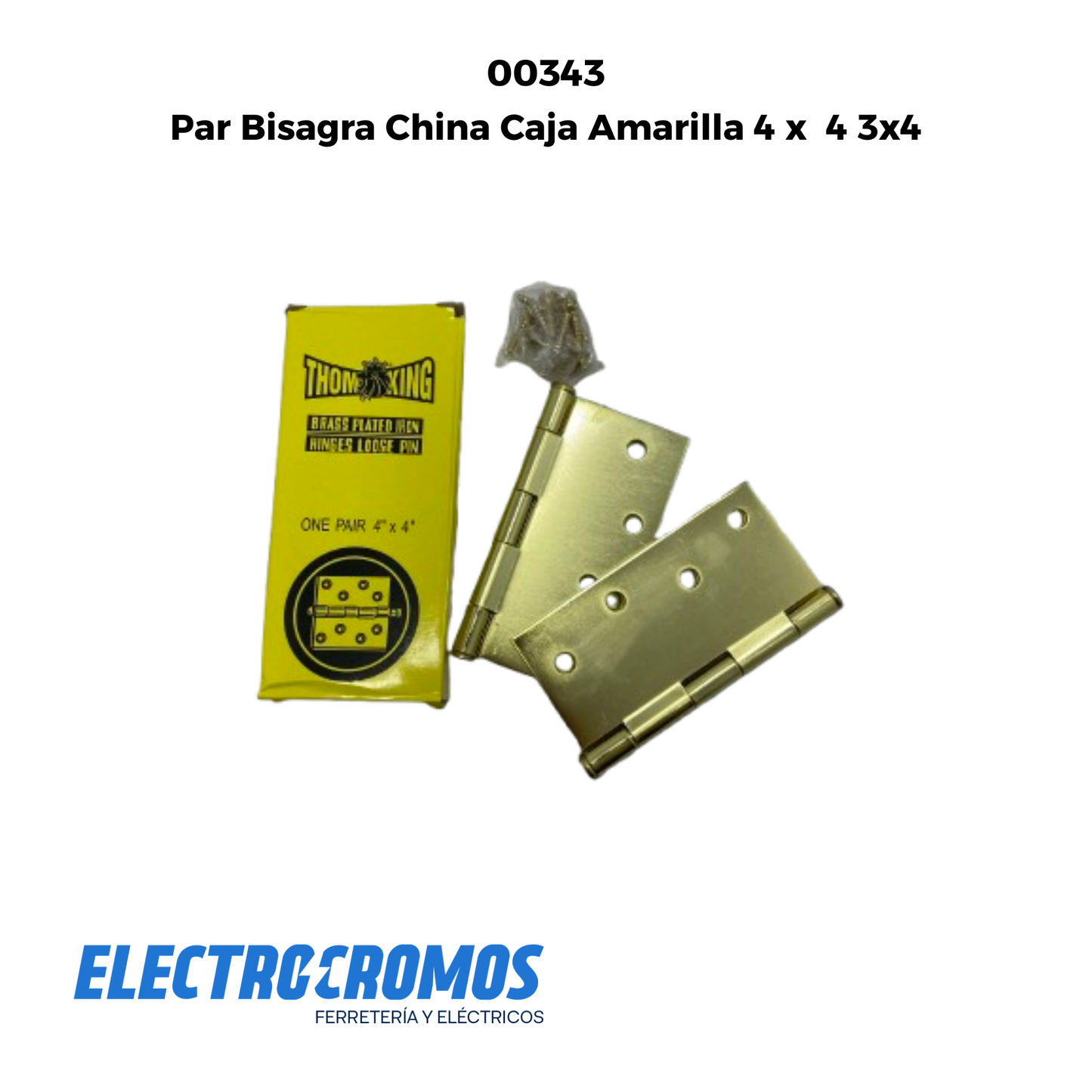 Par Bisagra China Caja Amarilla 4 x  4 3x4