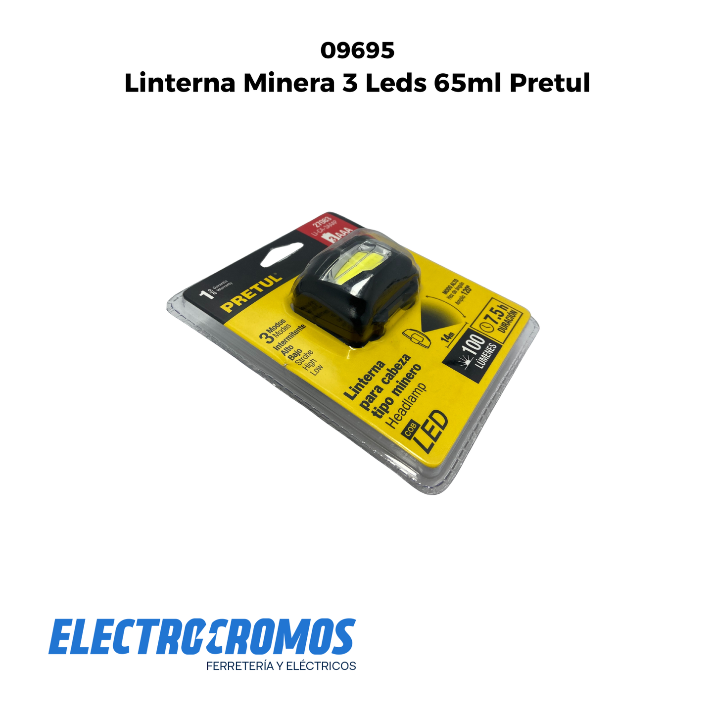 Linterna Minera 3 Leds 65ml Pretul