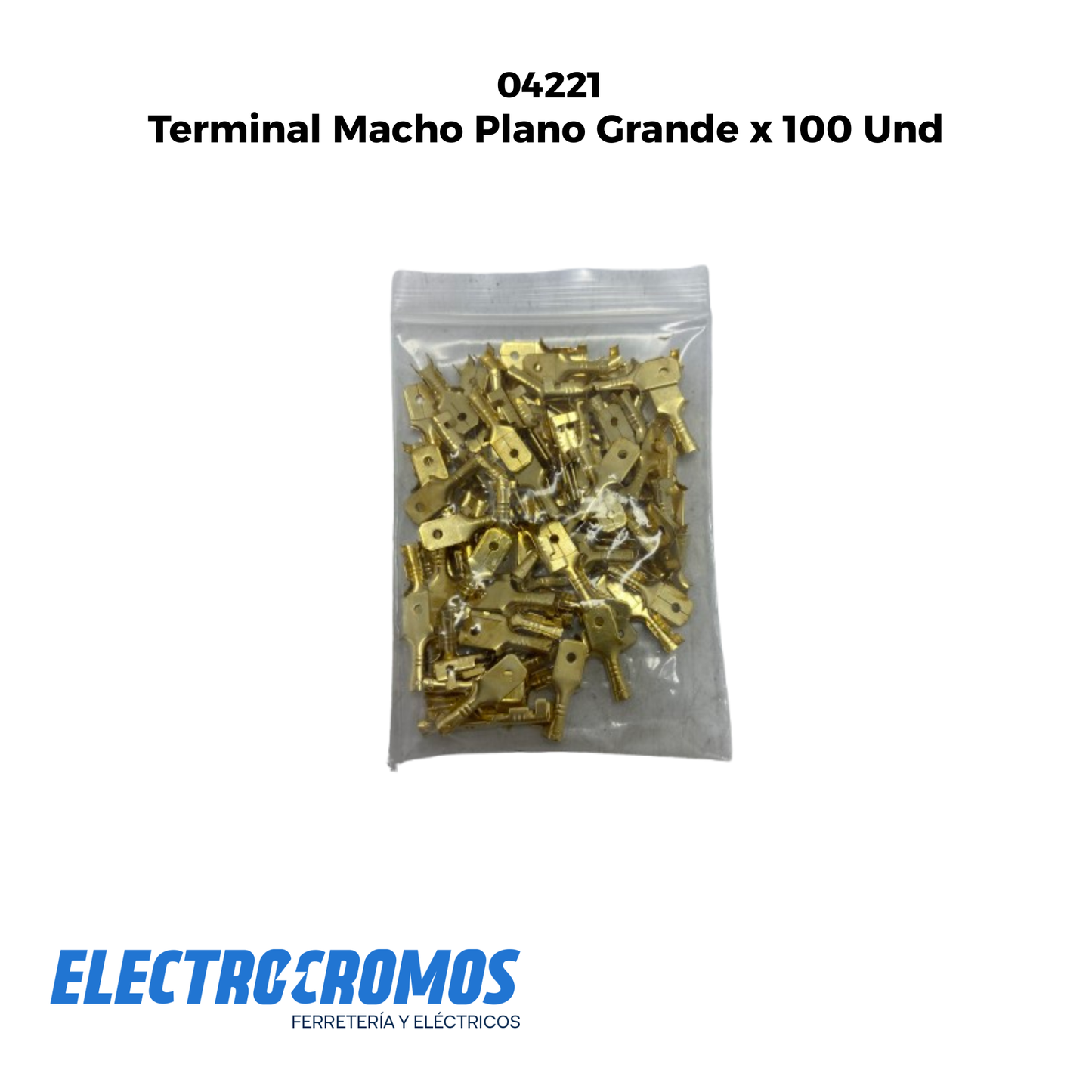 Terminal Macho Plano Grande x 100 Und