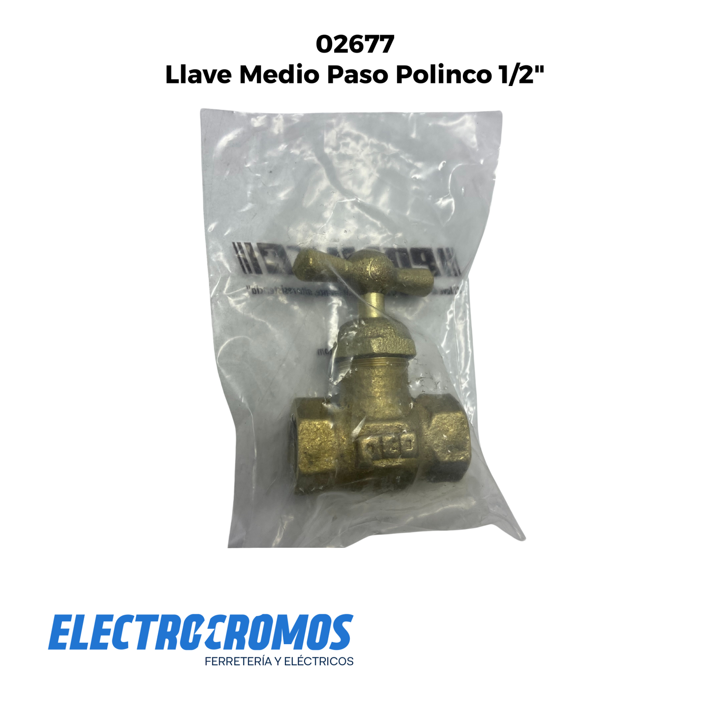Llave Medio Paso Polinco 1/2"