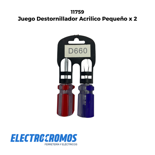 Juego Destornillador Acrilico Pequeño x 2