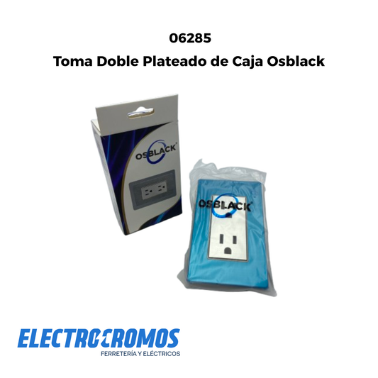 Toma Doble Plateado de Caja Osblack