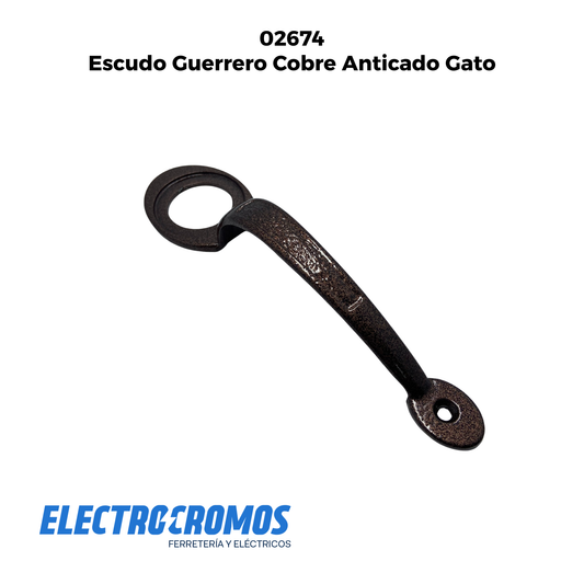 Escudo Guerrero Cobre Anticado Gato