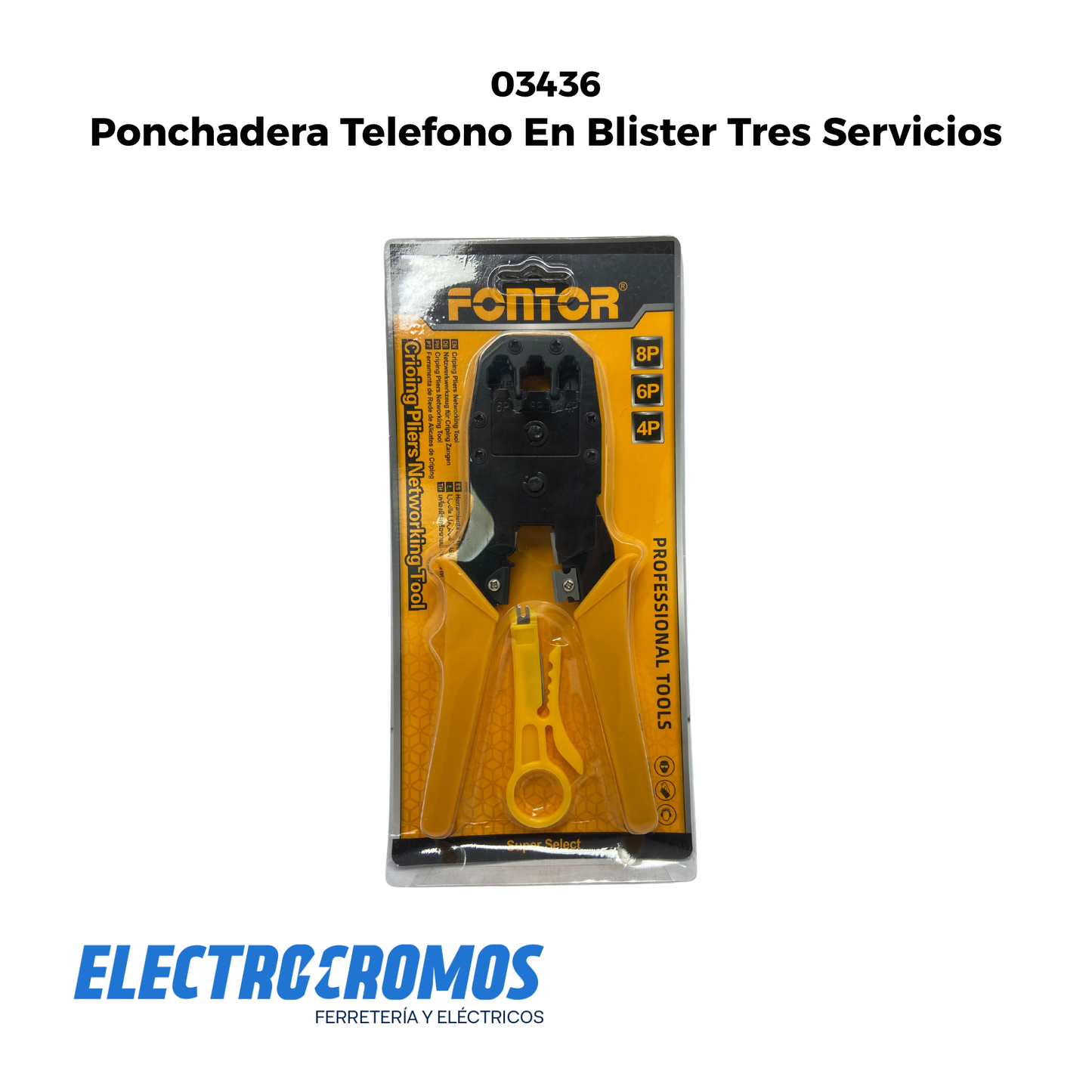 Ponchadera Telefono En Blister Tres Servicios