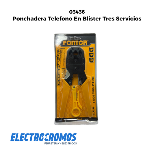 Ponchadera Telefono En Blister Tres Servicios