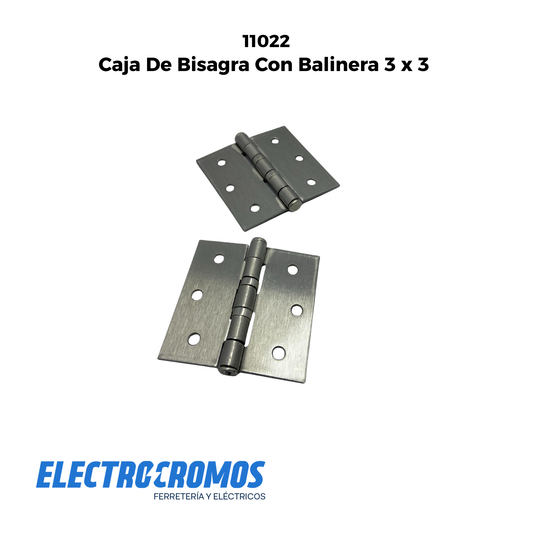 Caja De Bisagra Con Balinera 3 x 3 Satinada Caja Blanca