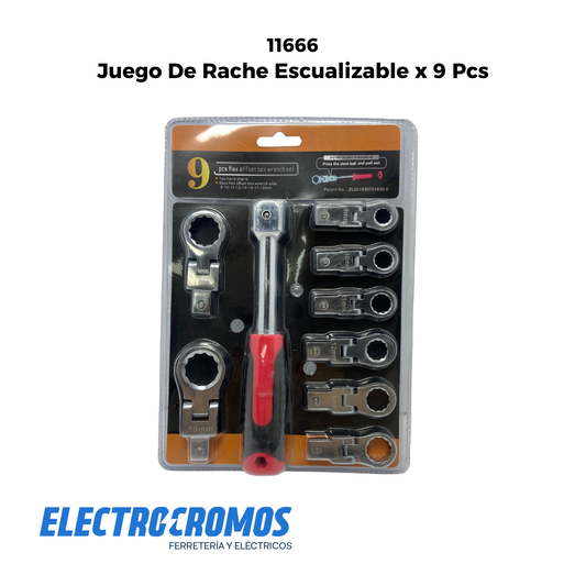 Juego De Rache Escualizable x 9 Pcs