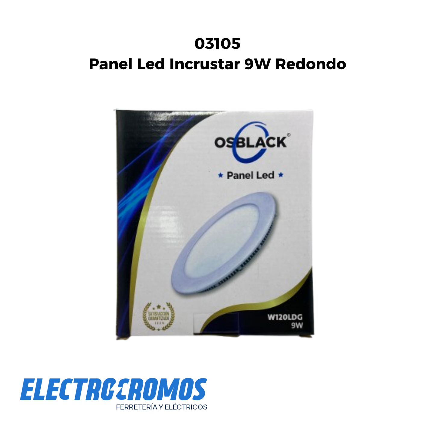 Panel Led Incrustar 9W Redondo Osblack/Sekur