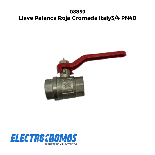 Llave Palanca Roja Cromada Italy3/4 PN40