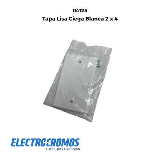 Tapa Lisa Ciega Blanca 2 x 4
