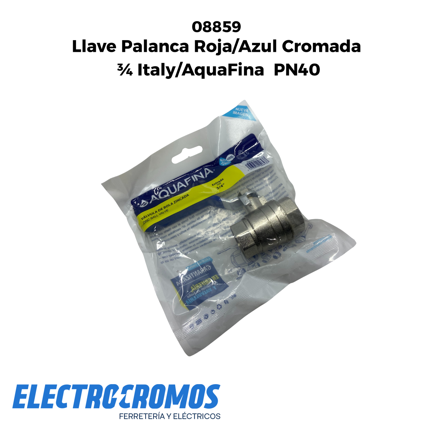 Llave Palanca Roja Cromada Italy3/4 PN40