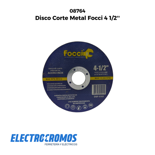 Disco Corte Metal Focci 4 1/2''
