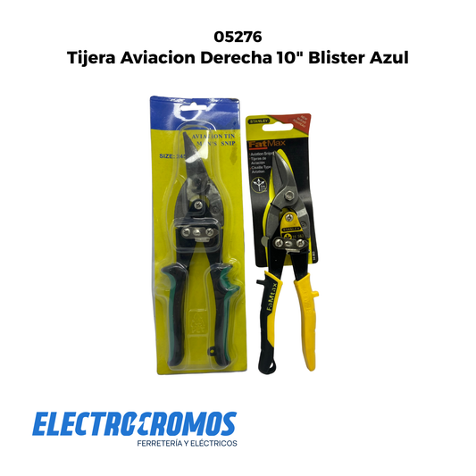 Tijera Aviacion Derecha 10" Blister Azul