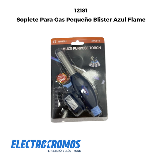 Soplete Para Gas Pequeño Blister Azul Flame