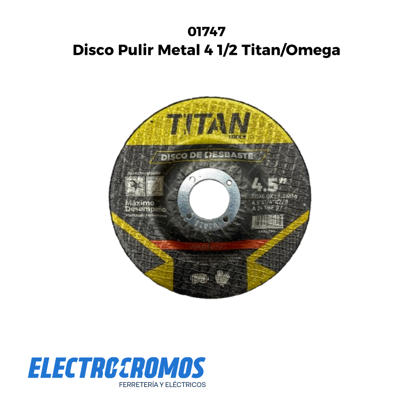 Disco Pulir Metal 4 1/2 Titan/Omega