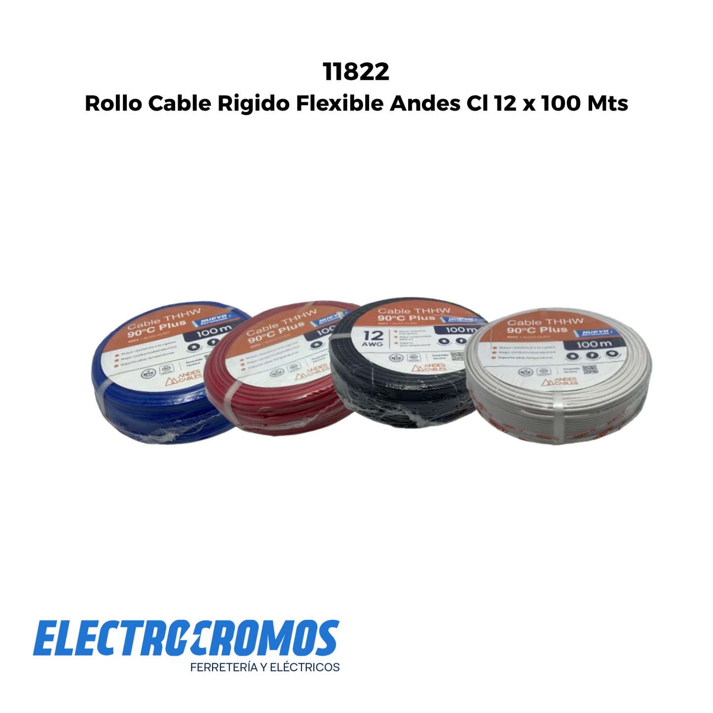 Rollo Cable Rigido Flexible Andes Cl 12 x 100 Mts