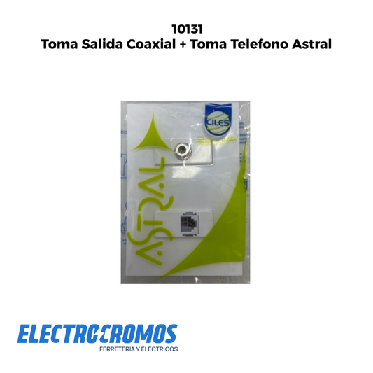 Toma Salida Coaxial + Toma Telefono Astral