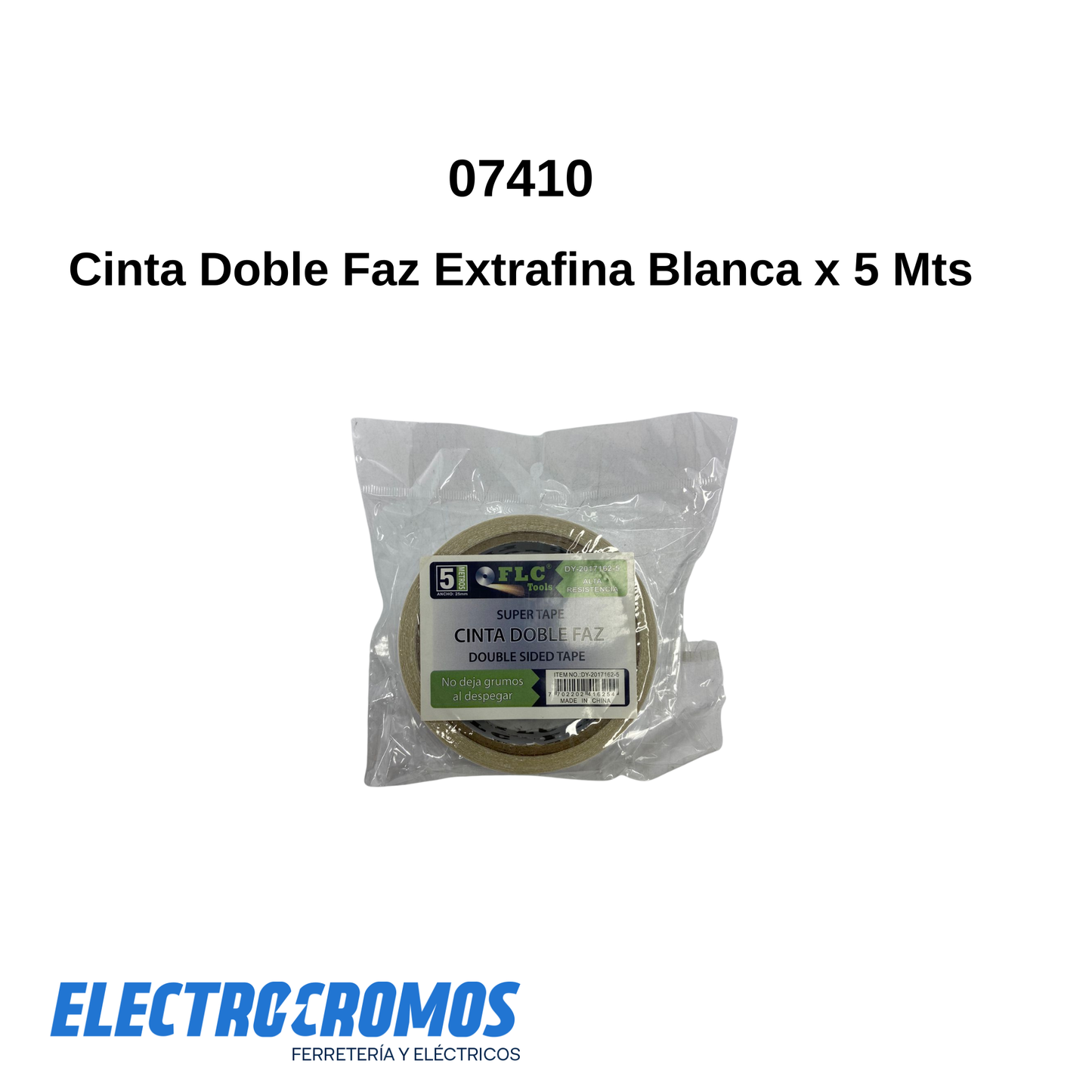 Cinta Doble Faz Extrafina Blanca x 5 Mts
