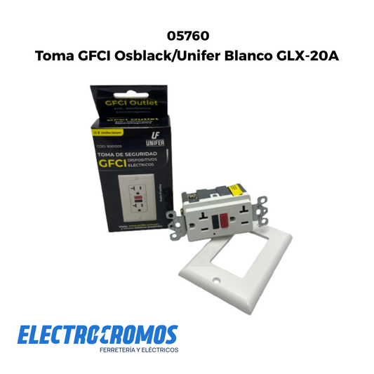 Toma GFCI Osblack/Unifer Blanco GLX-20A