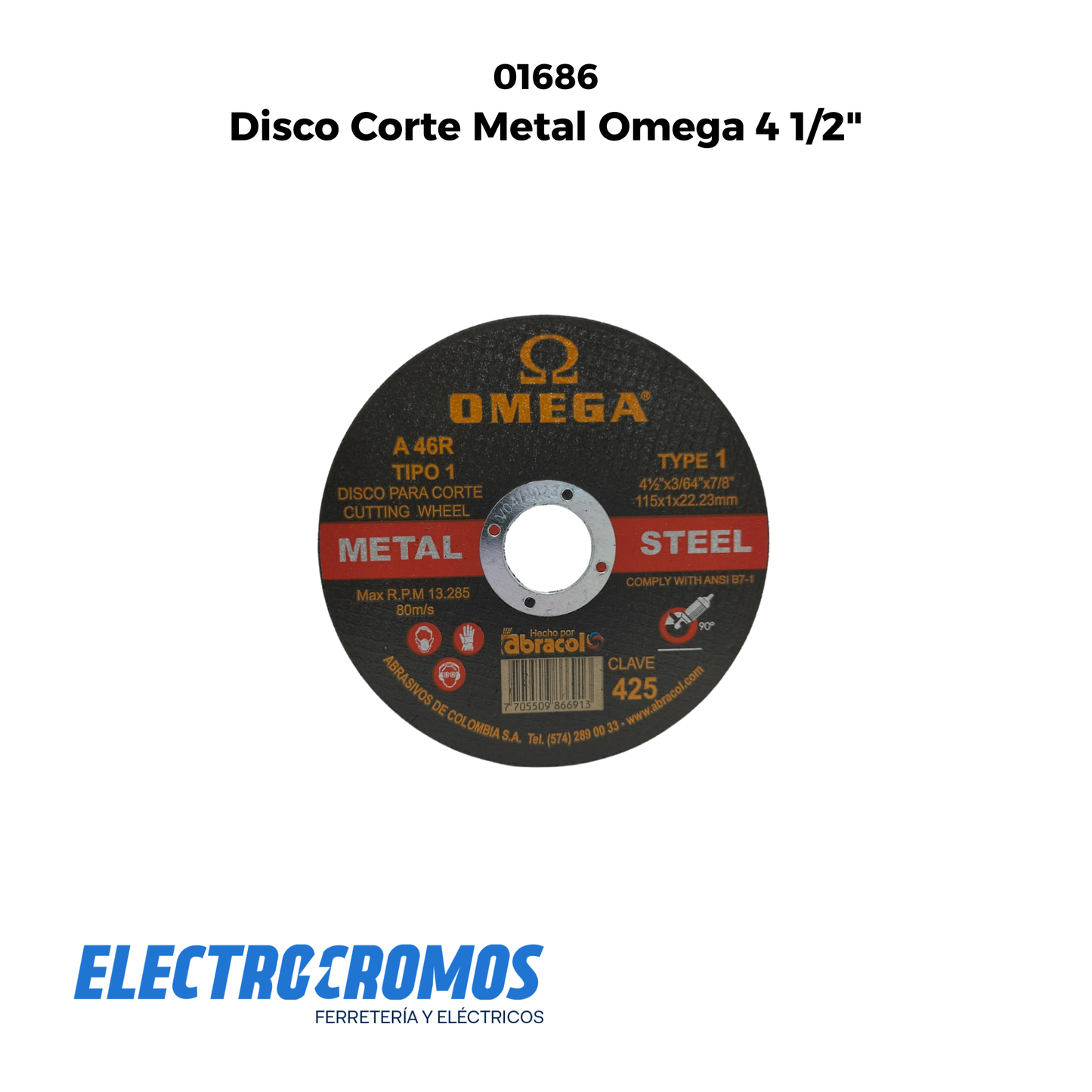 Disco Corte Metal Omega 4 1/2"