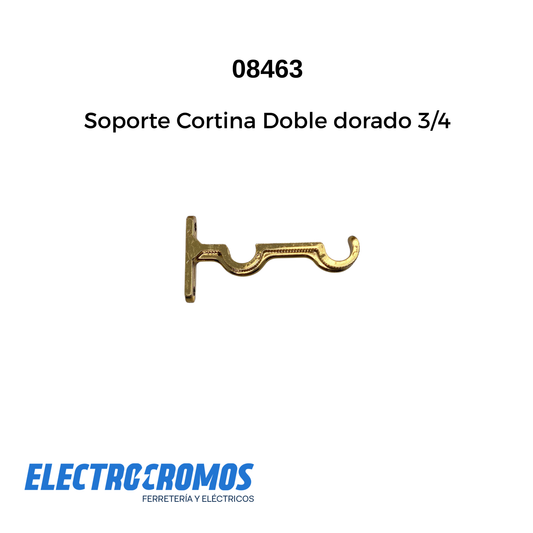 Soporte Cortina Doble Dorado 3/4