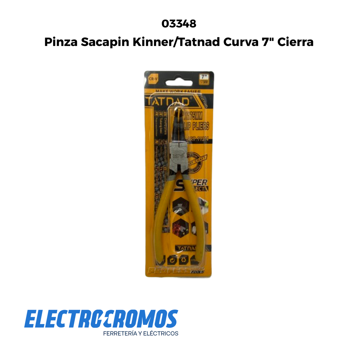 Pinza Sacapin Kinner/Tatnad Curva 7" Cierra