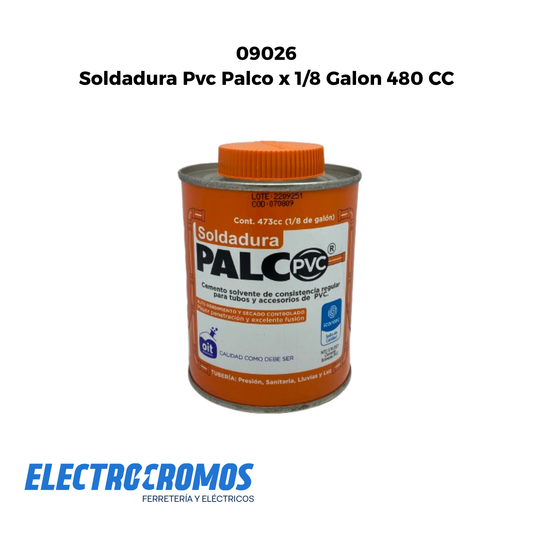 Soldadura Pvc Palco x 1/8 Galon 480 CC