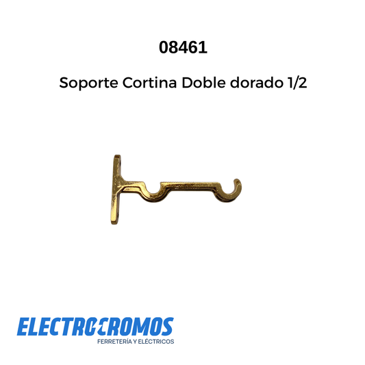 Soporte Cortina Doble Dorado 1/2