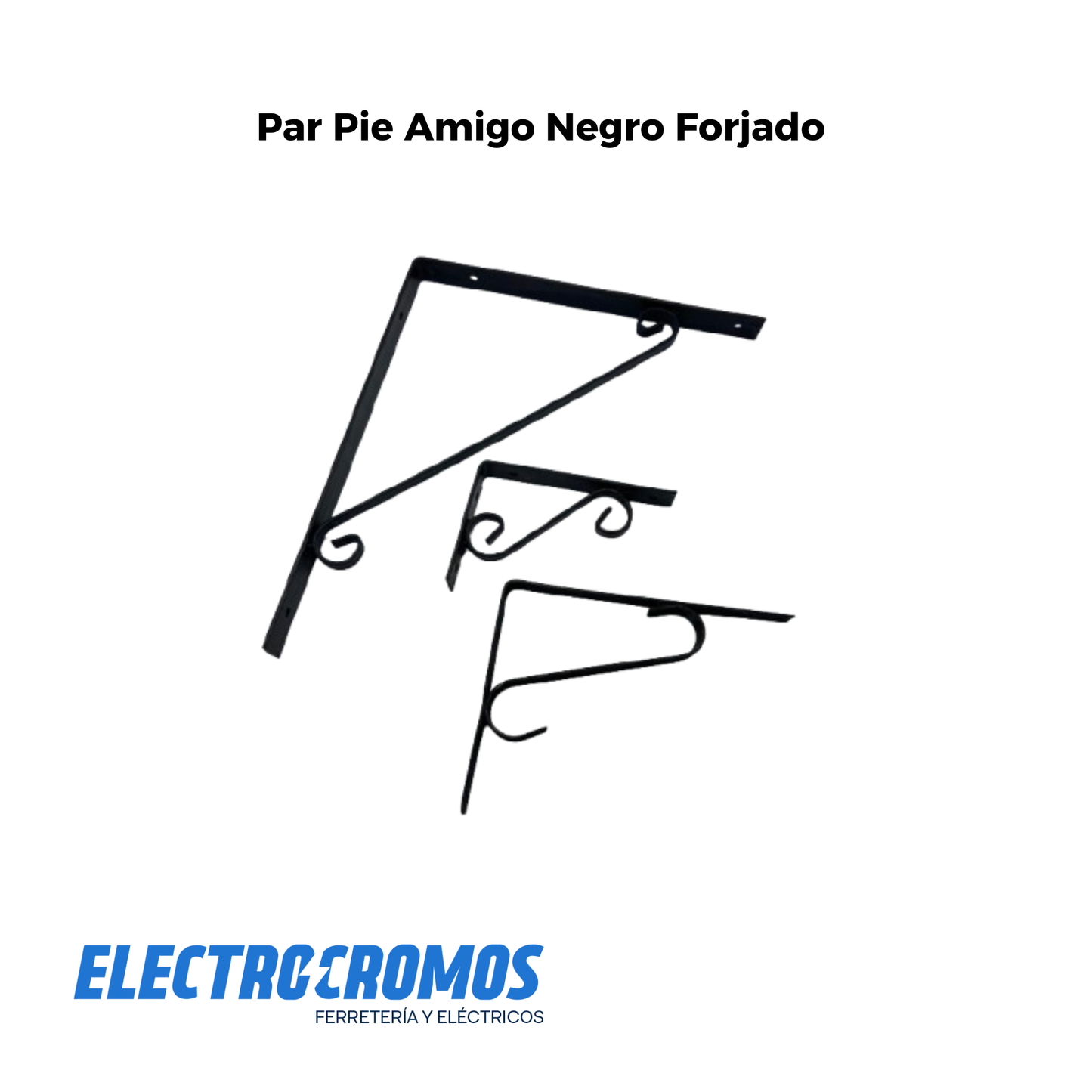 Par Pie Amigo Negro Forjado