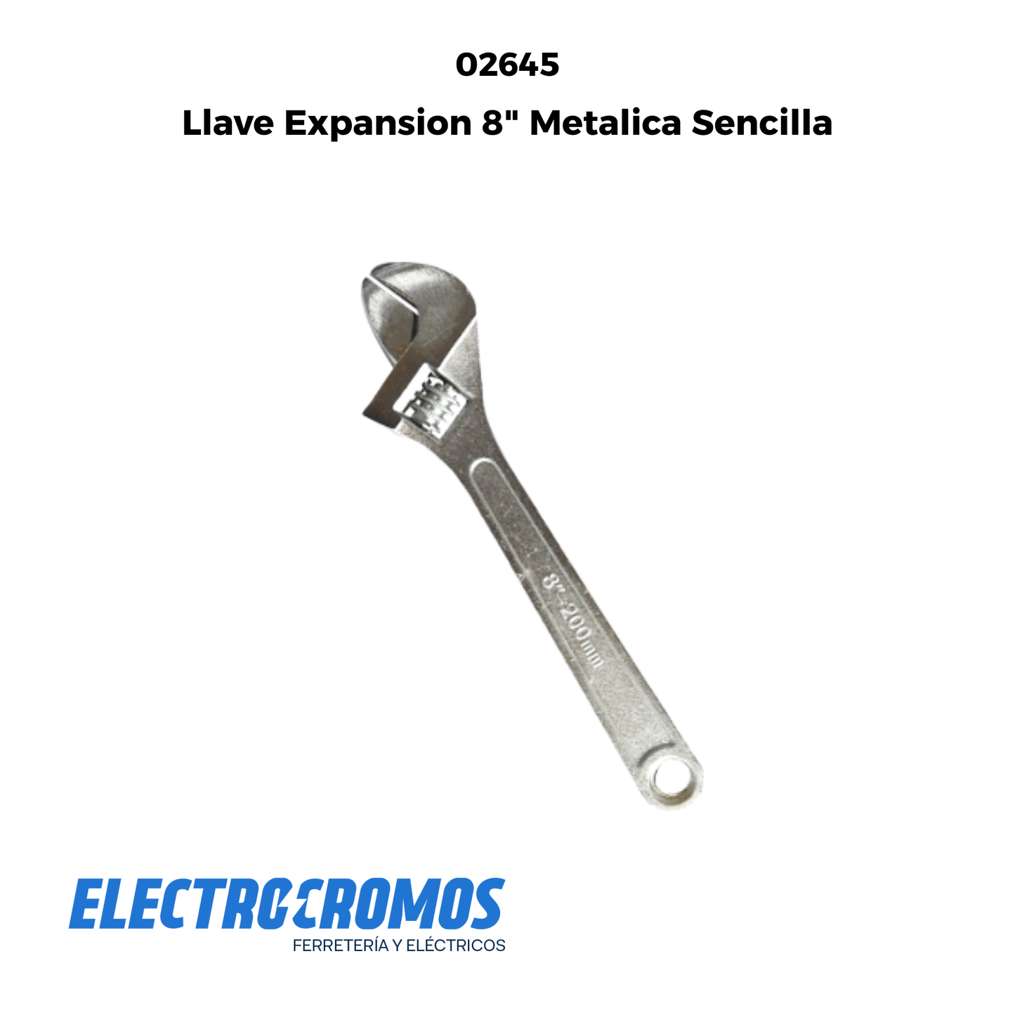 Llave Expansion 8" Metalica Sencilla