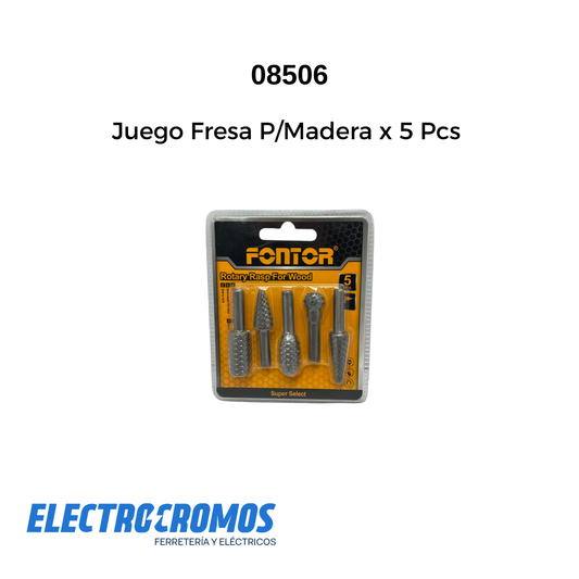 Juego Fresa P/Madera x 5 Pcs Fontor/DY-2019007