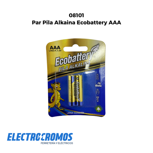 Par Pila Alkaina Ecobattery AAA