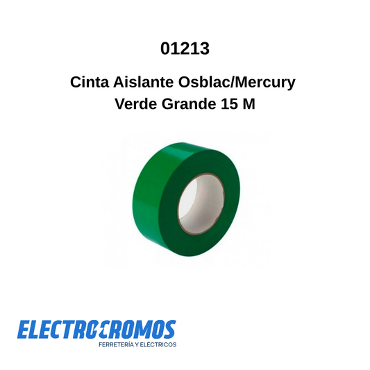 Cinta Aislante Osblac/Mercury  Verde Grande 15 M