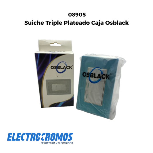 Suiche Triple Plateado Caja Osblack